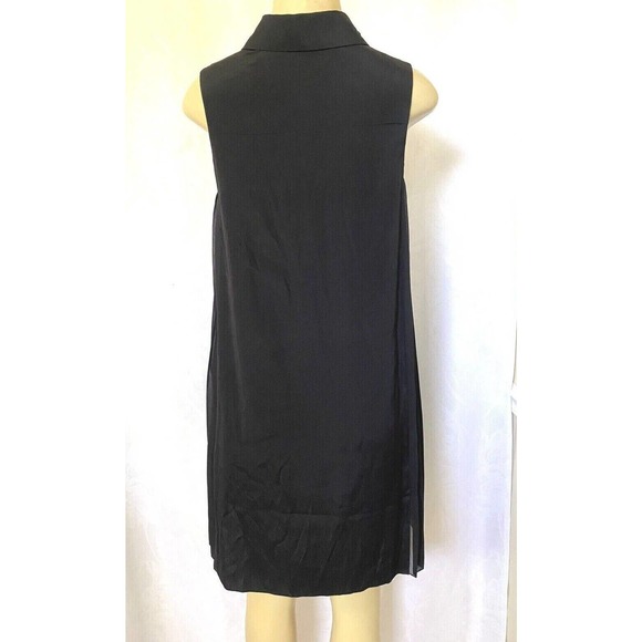 Rag & Bone Shirt Dress Shift Black Sleeveless Pleated Silk Button Down X… - Picture 4 of 7
